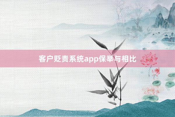 客户贬责系统app保举与相比